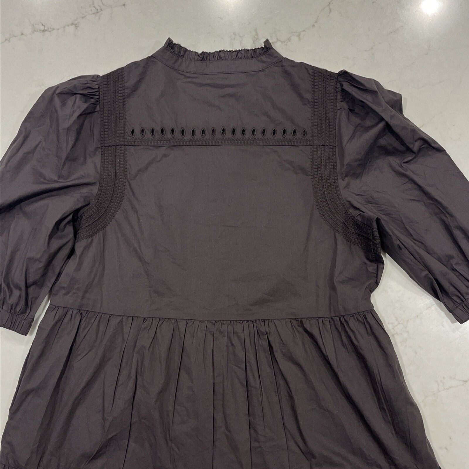 Matilda Jane Good Hart Midnight Sky Button Front Tiered Boho Dress Black sz S