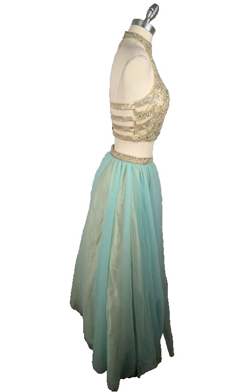 Say Yes to the Prom Juniors’ 2-pc. Embellished Ball Gown Mint Size 7/8 Cropped