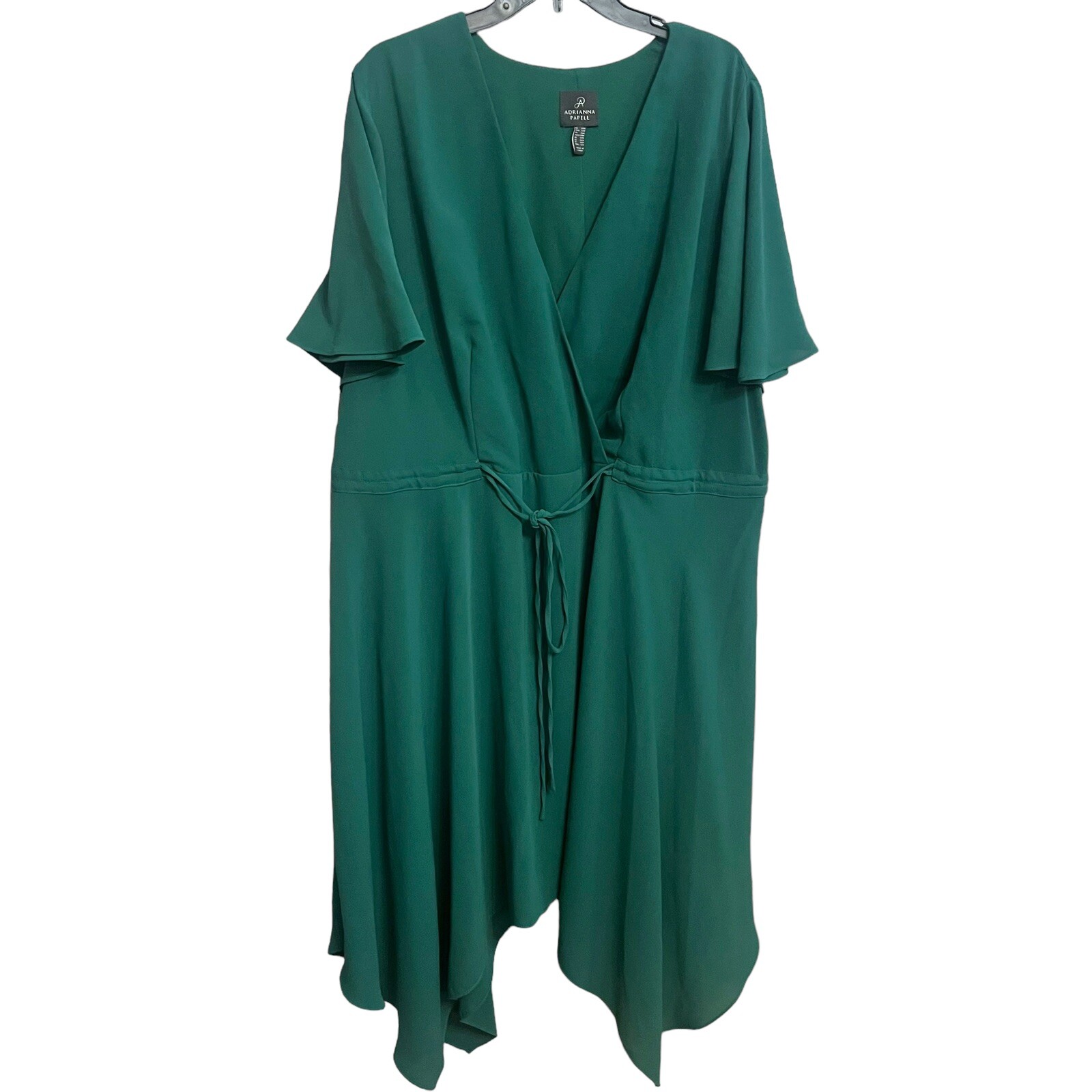 Adrianna Papell Faux Wrap Party Dress 22W Asymmetrical Holiday Classic Glam