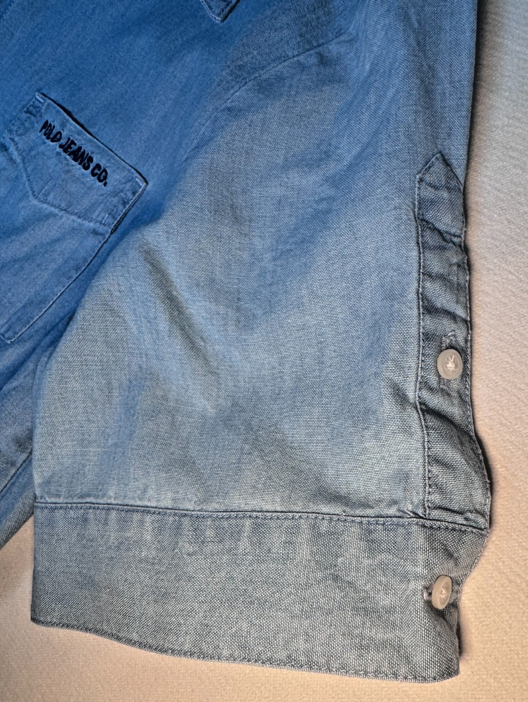 Polo Jeans Co. Ralph Lauren Women’s Blue Denim Shirt Dress Pockets 10