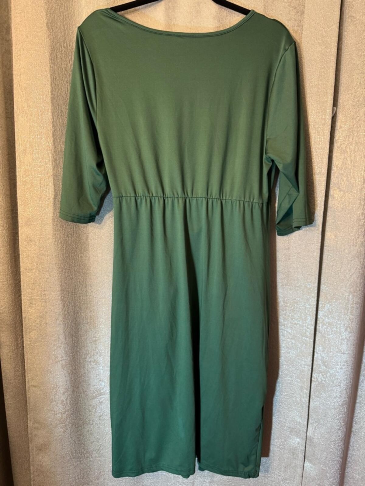 SHEIN Forest Green Ruched Midi Dress