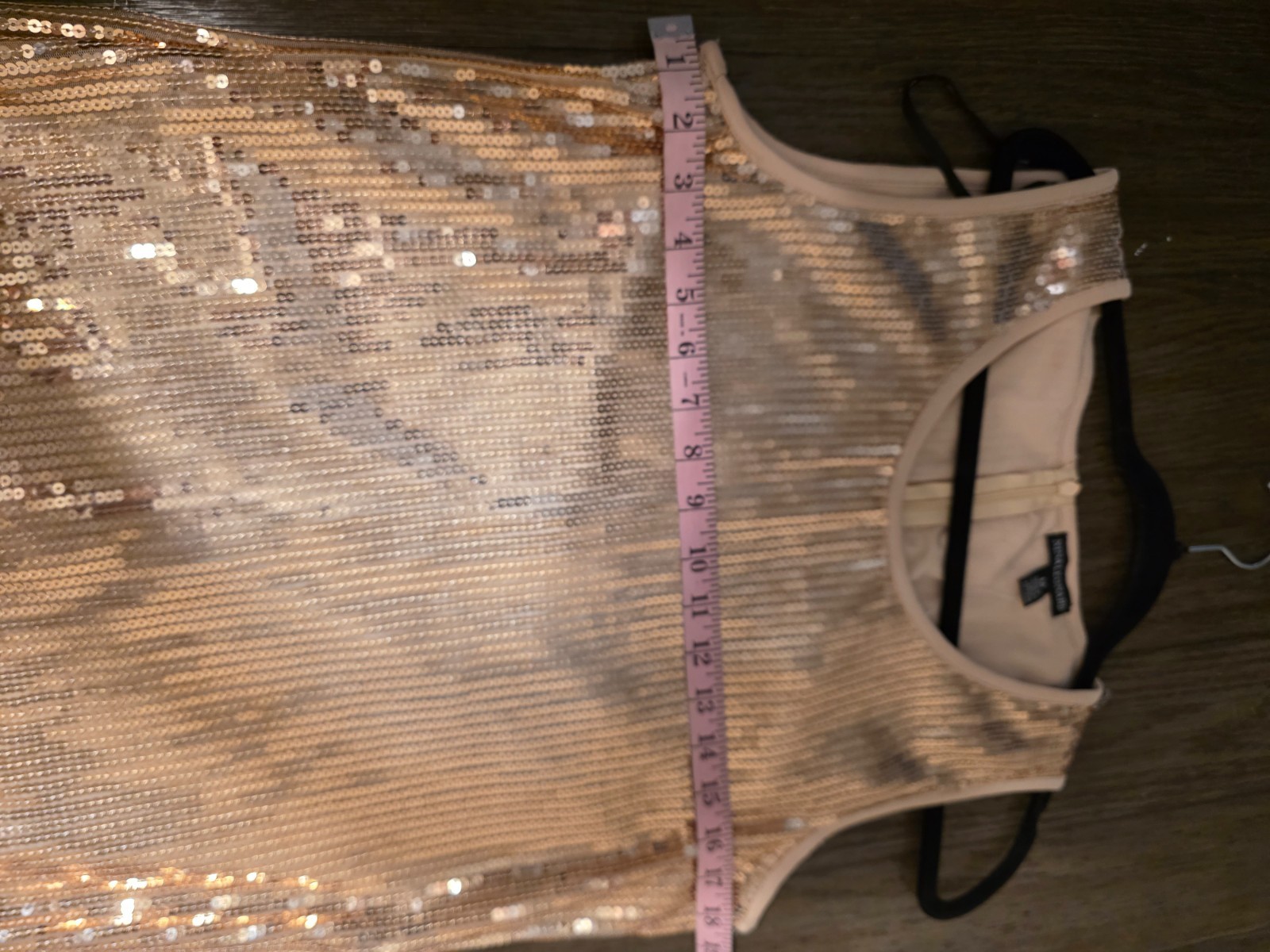 Nina Leonard Sequin Sheath Dress & Sequin Bolero Set NWT Champagne Med