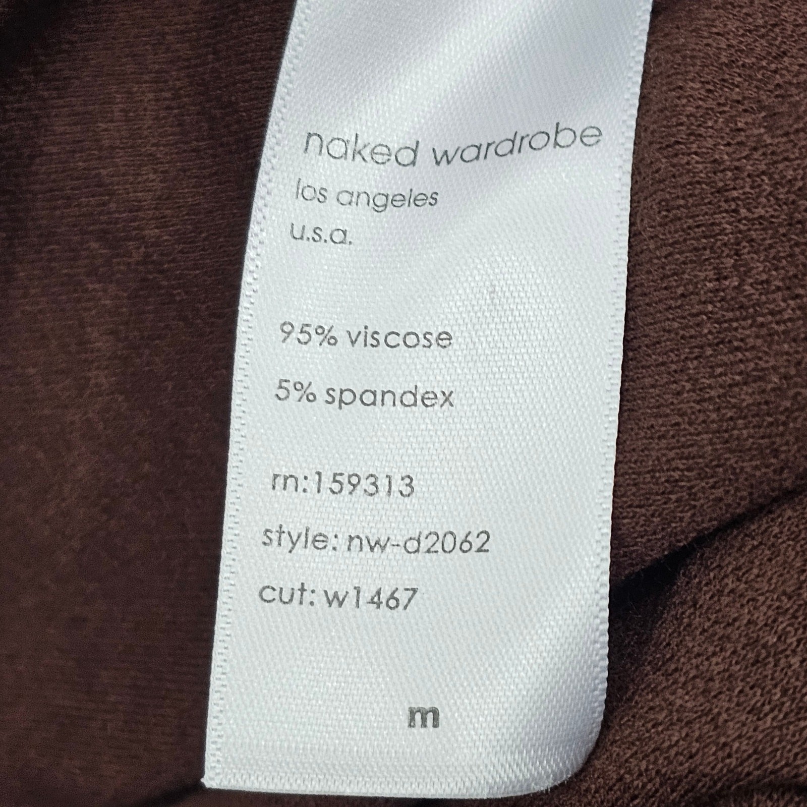Naked Wardrobe Brown One Shoulder Front Slit Bodycon Mini Dress Size M NWOT