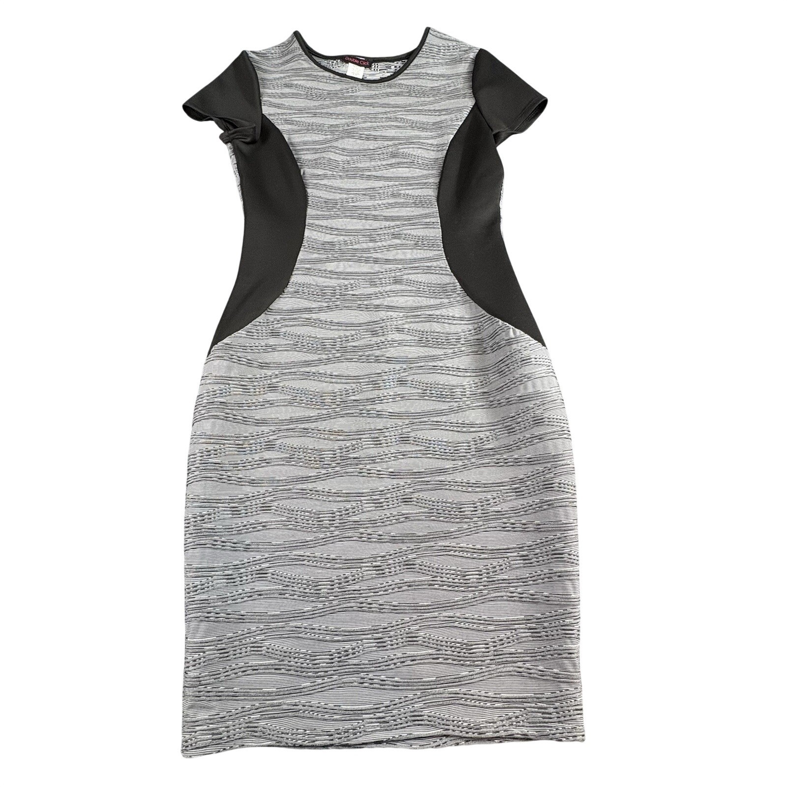 Double Click Dress M Gray Black Colorblock Fairy Whimsigoth Minimalist Textured