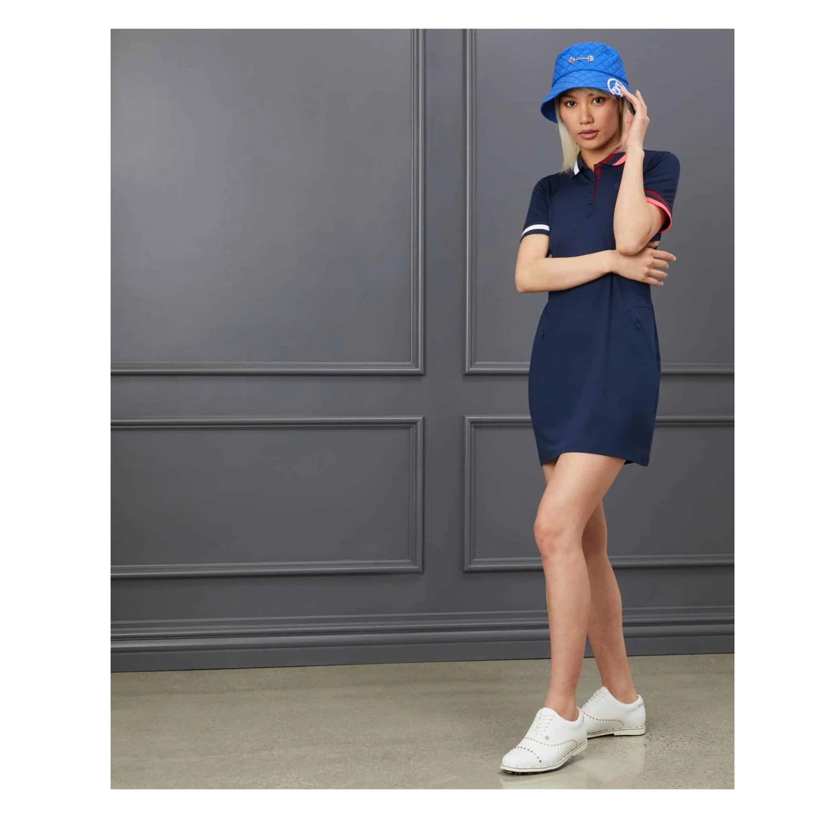 G/Fore Contrast Collar Polo Dress Size Large