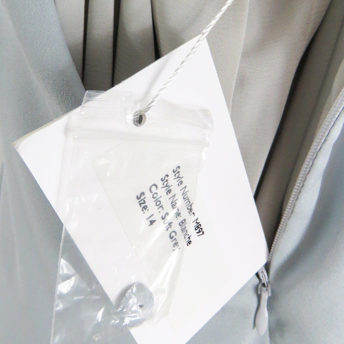Jarlo Soft Gray Long High Neck Open Back Maxi Dress Bridal Gown Size 14