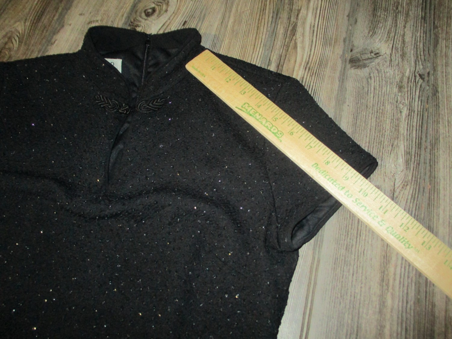 David Warren New York Mandarin Black Formal Dress Sz 8P 1990s Sparkly Holiday