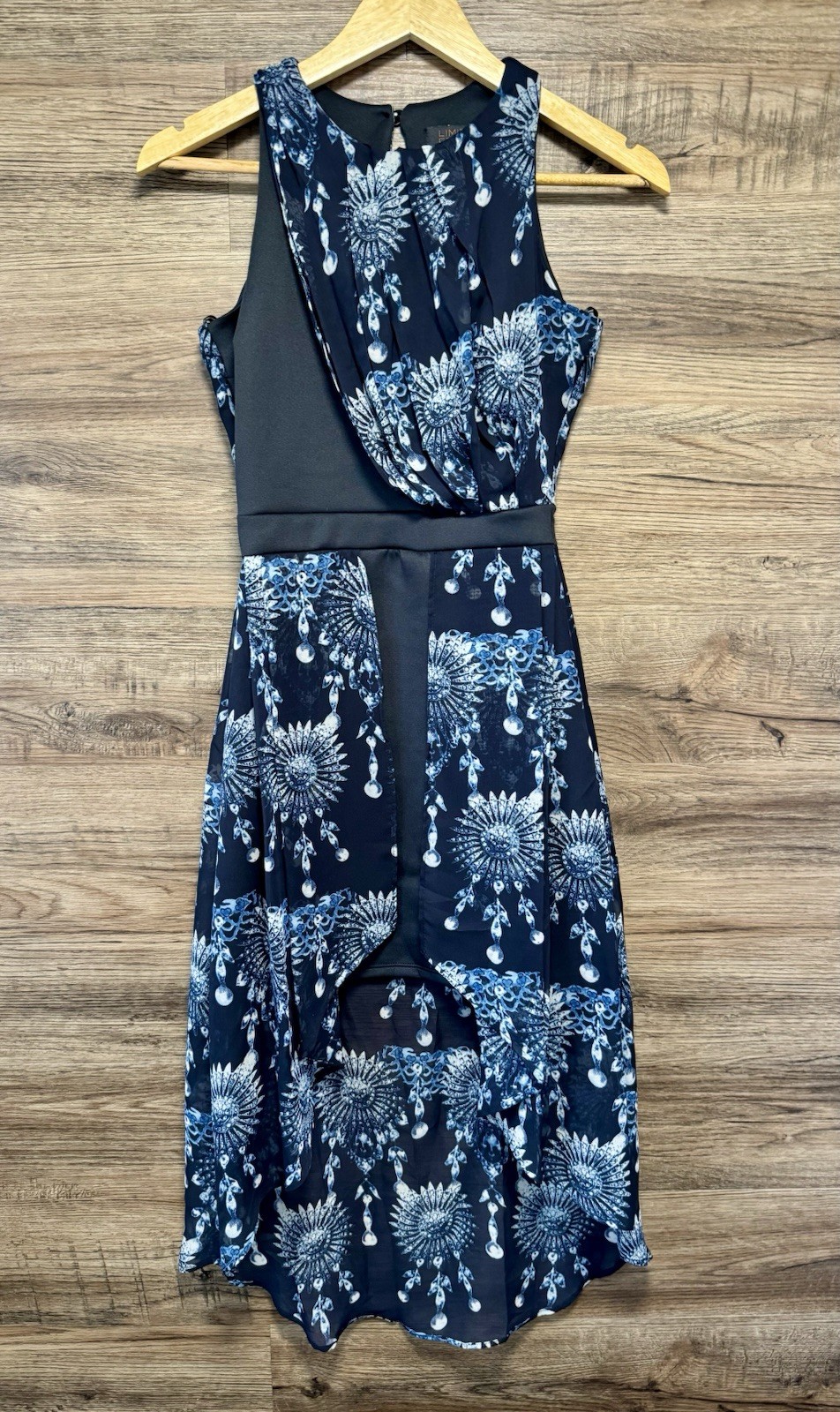 Atmosphere Limited Edition High-Low Party Dress – Size 8 – Blue Mandala Print