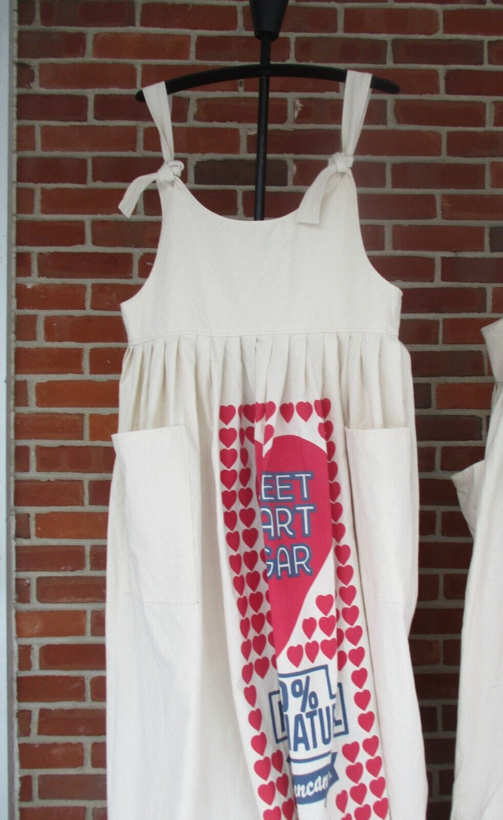 Feed Sack jumper, flour sack dress, small 8-10, pinafore, country, cotton jumper