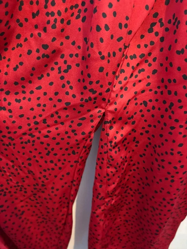 AX Paris Red Spot Print Jumpsuit Size 12 V Neck Smart Casual Occasion