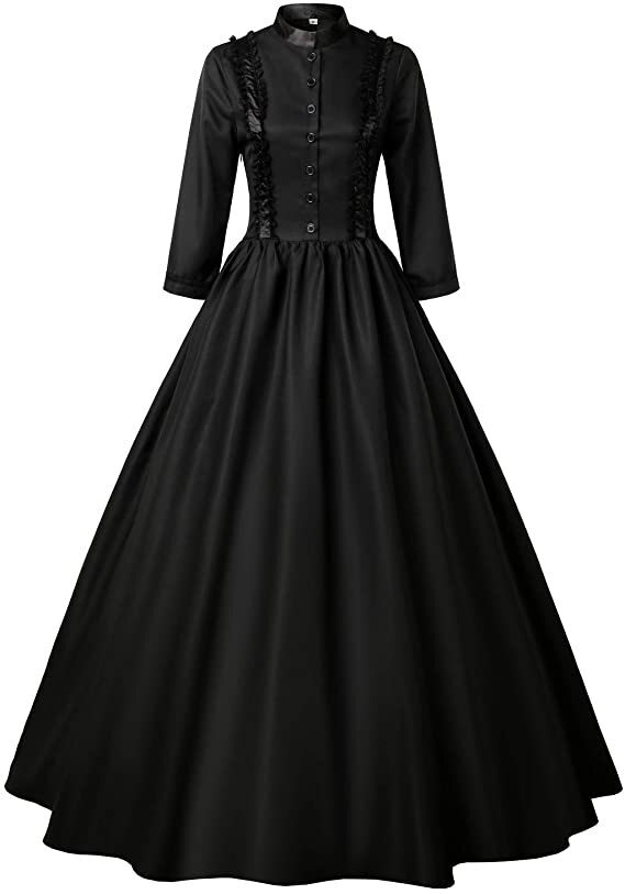 Victorian Women’s Stand Collar Dress Ballgown Gothic Retro Gothic Occident Chic