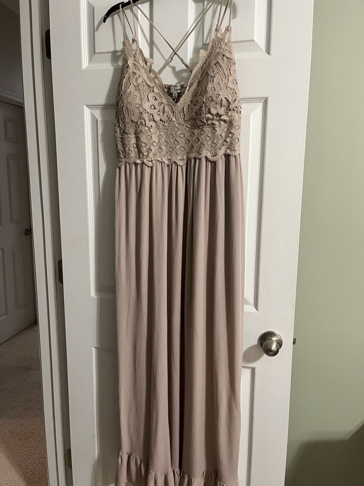 Justify Blush Pink Maxie Dress, 1/2 Slip Lining. 60” Long