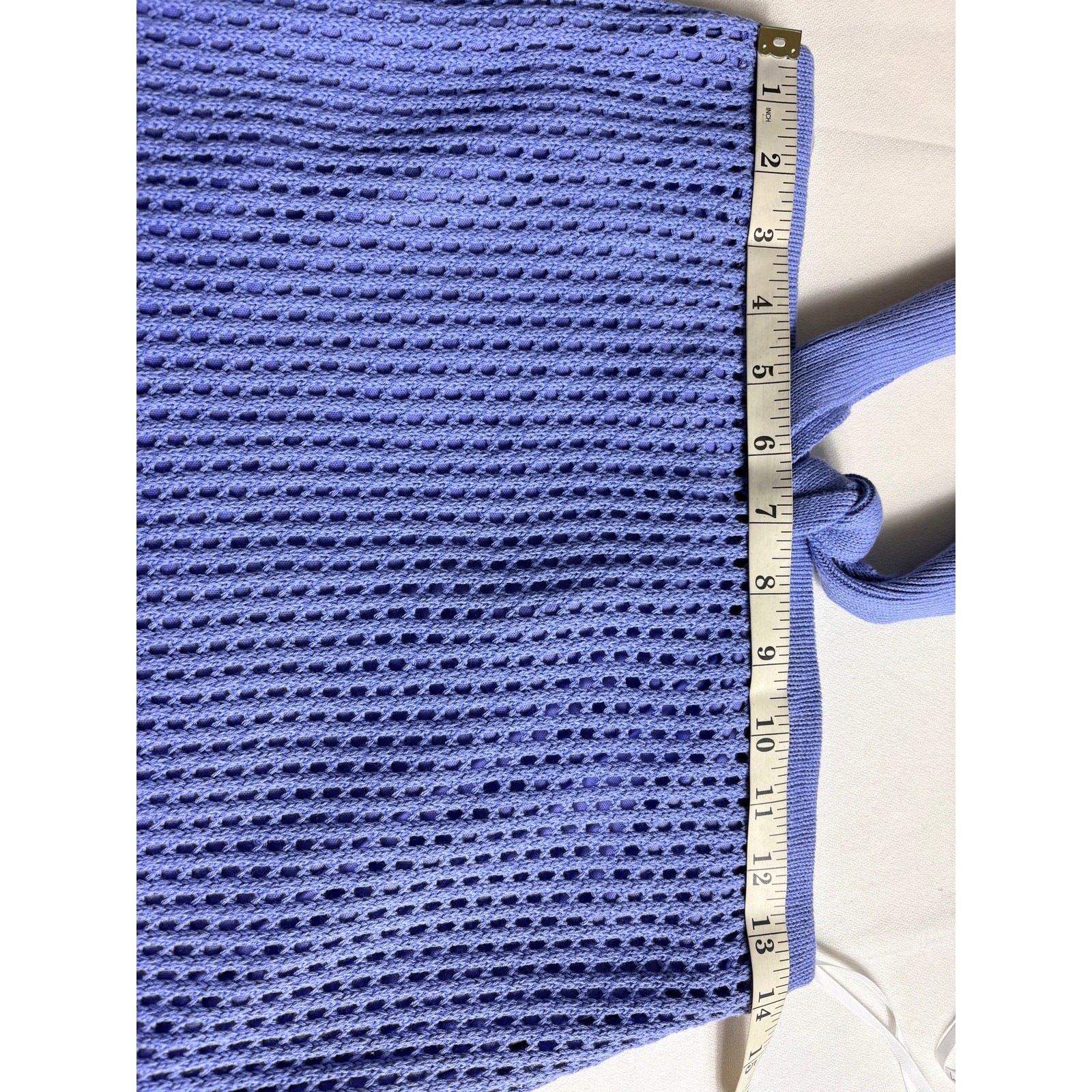 Lulus Sunny Serenity Periwinkle Crochet Cutout Halter Midi Dress Size L NWT