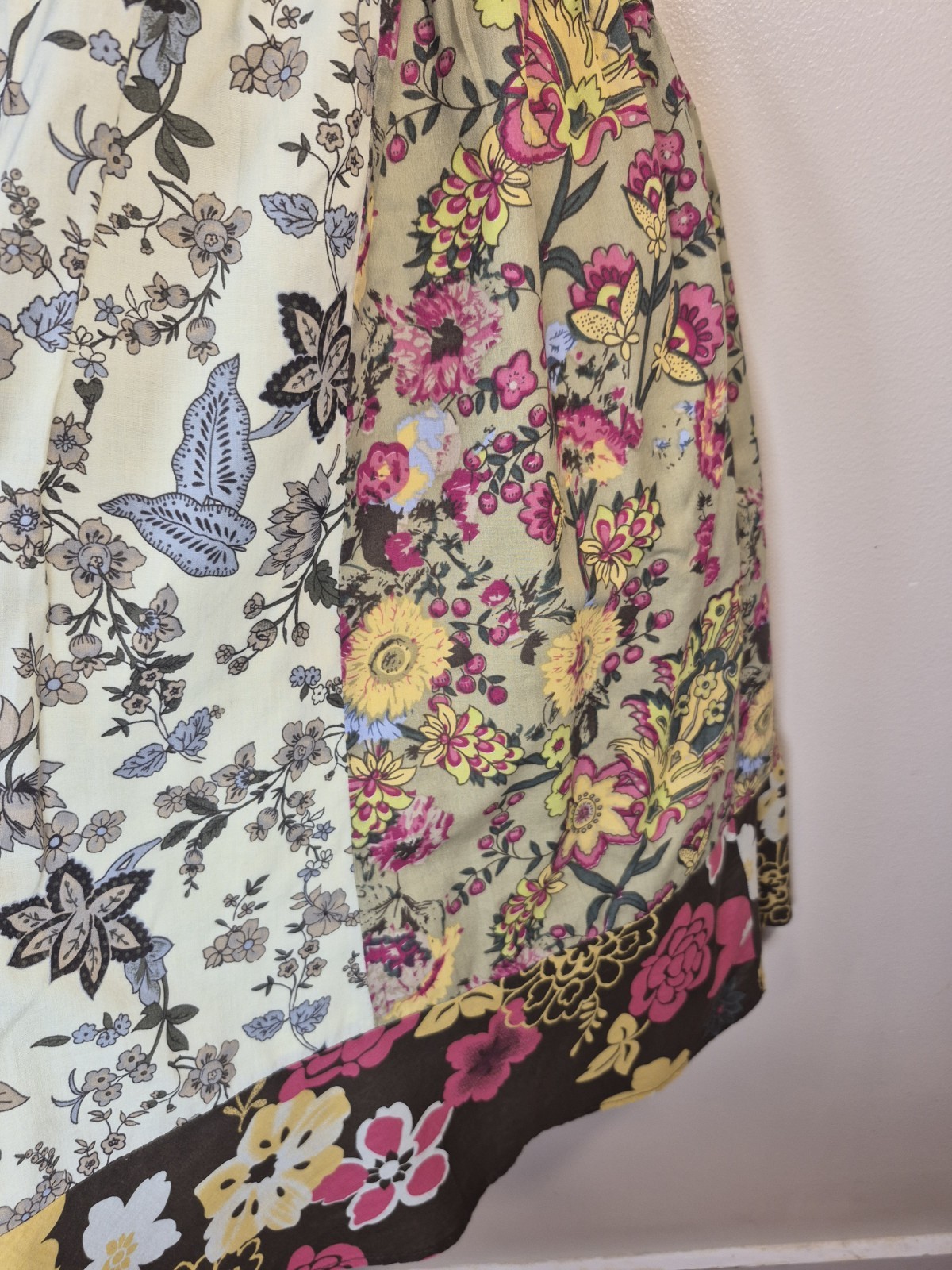Patchwork Floral Sundress Juniors Spaghetti Strap Smocked Dress Sz Med. 7-9 Boho