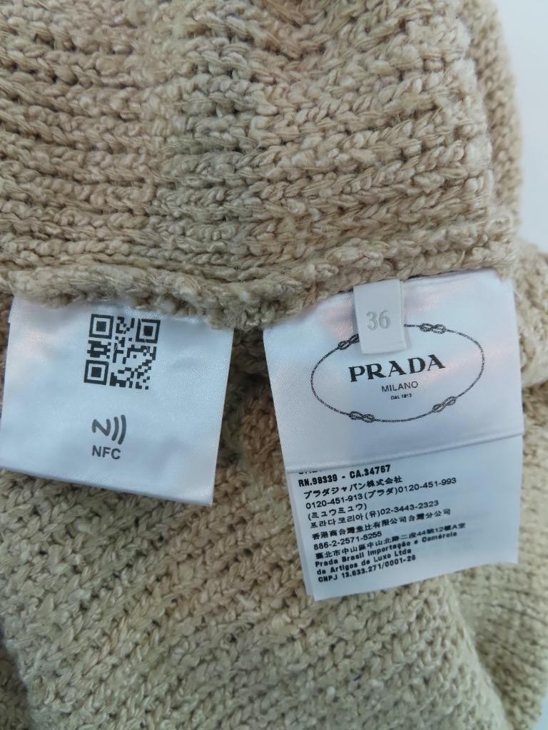 PRADA Beige Silk Boucle Construction Mini Dress Size 36/US 0