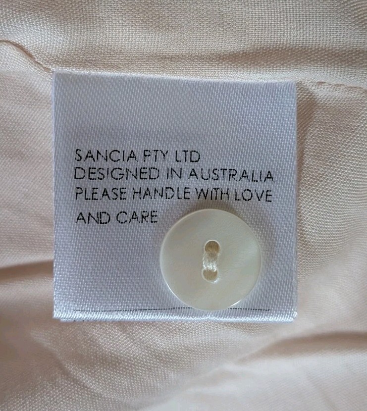 Sancia Midi Dress Linen Button Front Sibella Sleeveless Size XS Light Peach
