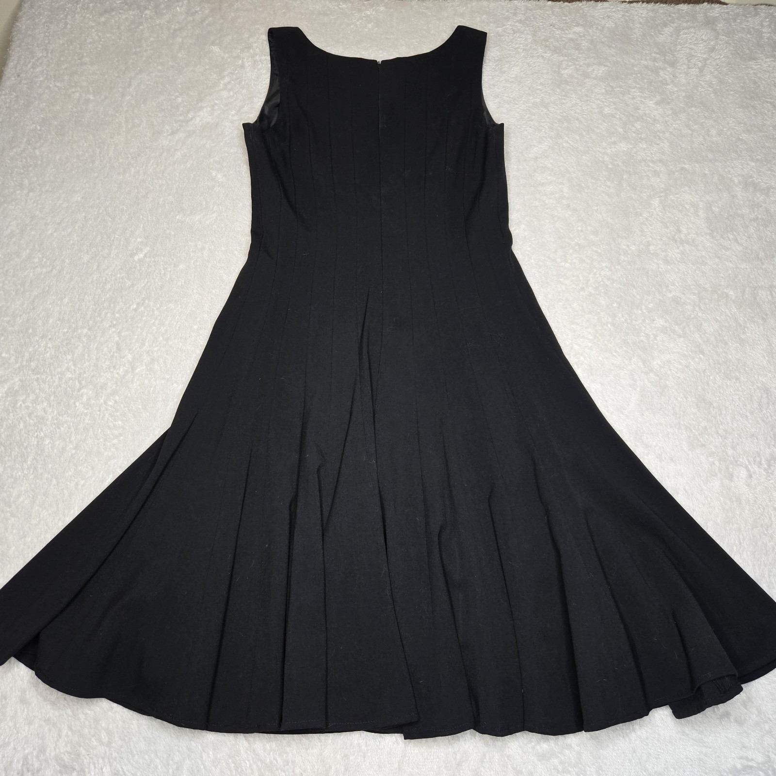 Calvin Klein Dress Womens 6 Black Lined Staple Fit & Flare Ribbed Formal LBD