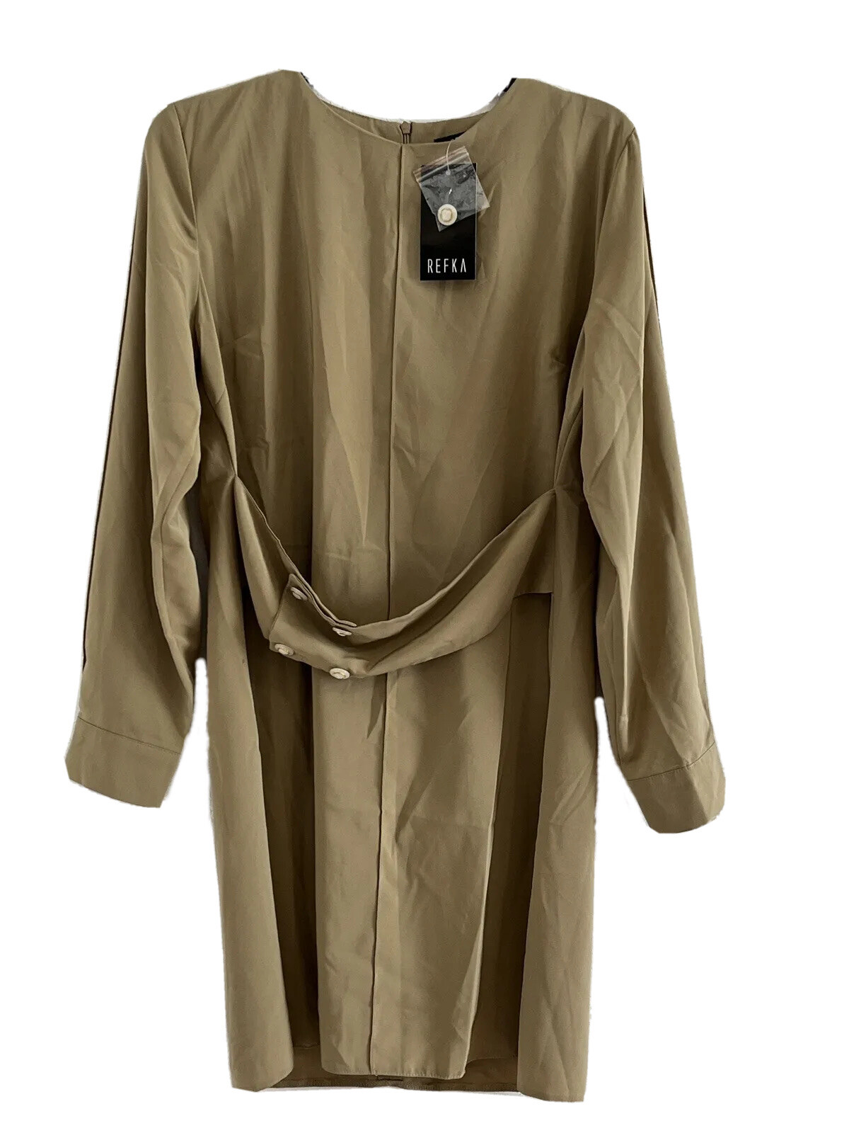 Refka Womens Tunic/Dress Long Sleeve Back Zip Round Neck Size 12