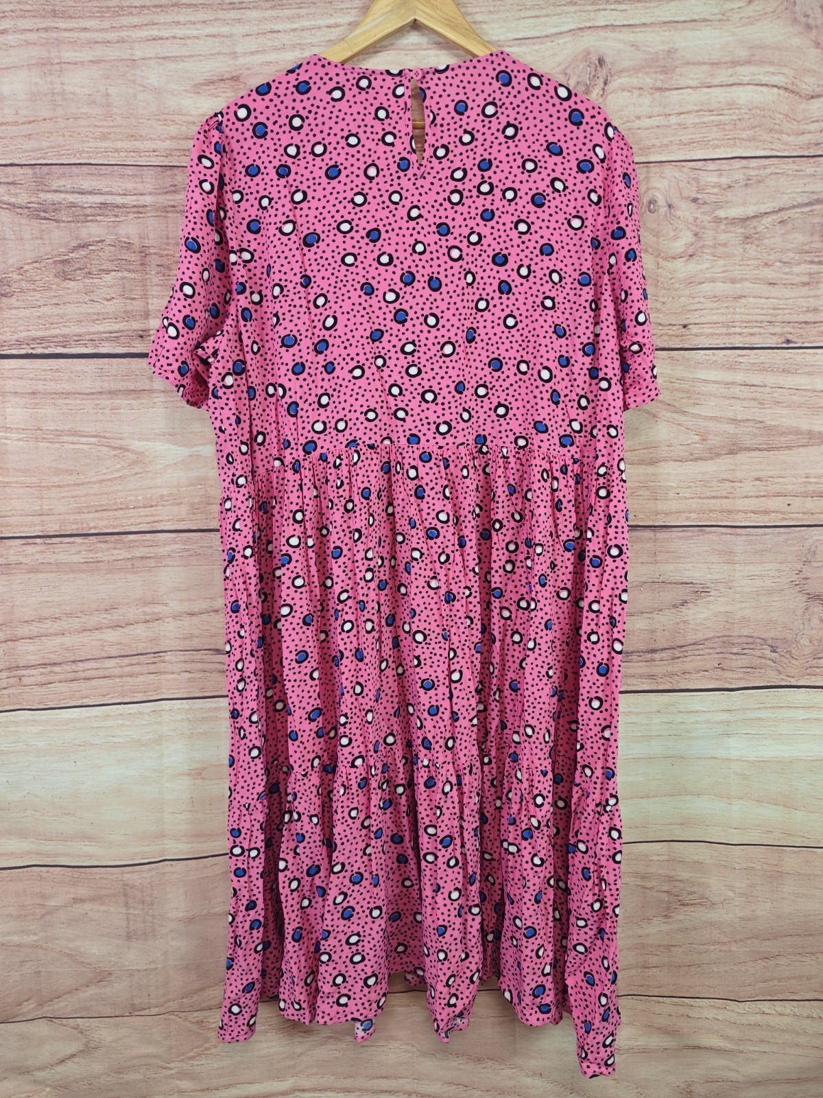 FINERY size 22 pink spotty patterned midi dress new