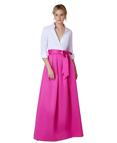 Jessica Howard Womens Colorblock Gown White Black Formal Evening Dress 8