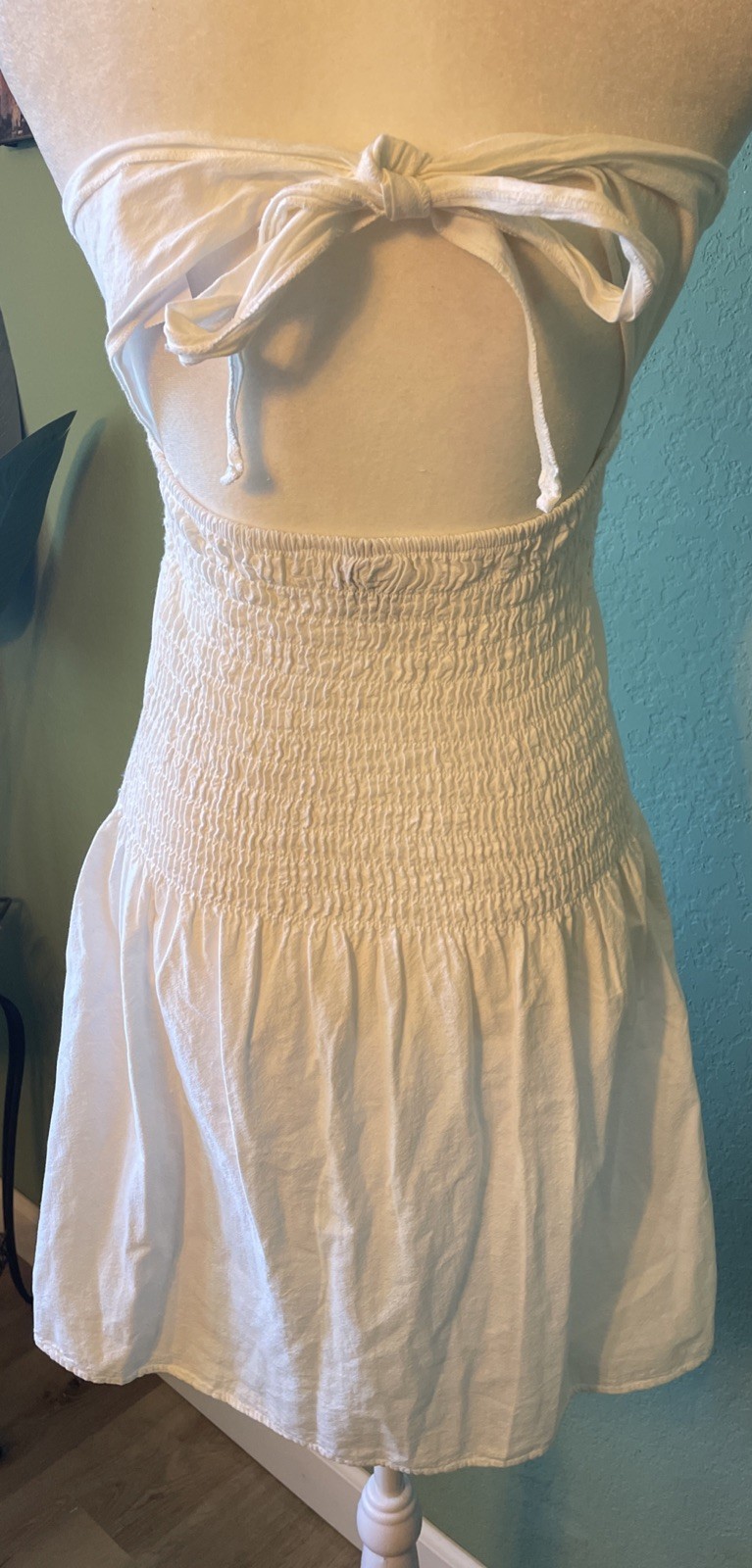 Alexandra Fashion From Peru 100% Cotton Embroidered Strapless Mini Dress Small
