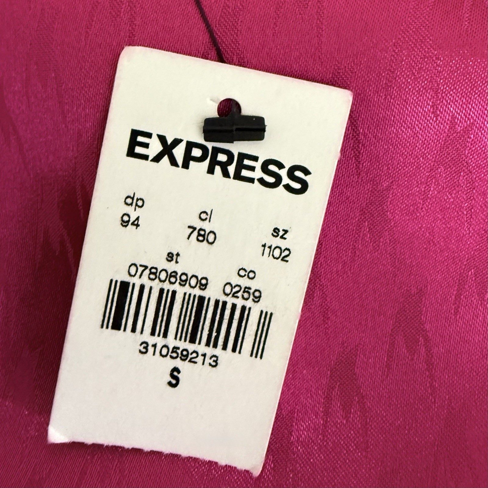 Express Dress Womens S Pink Houndstooth Abstract Satin Tie Back Surplice Wrap