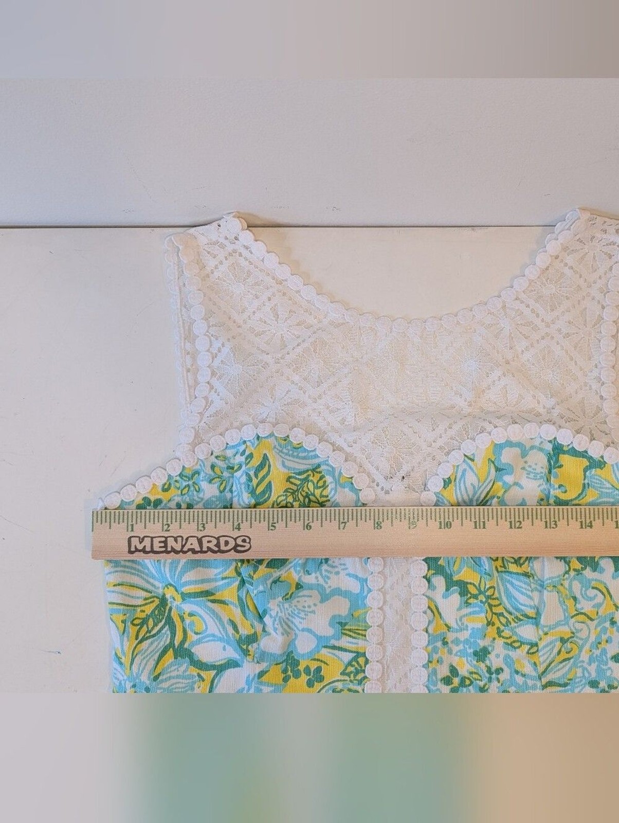 Lilly Pulitzer Sofia Lace Shift Dress Dandelion Yellow Beach Gypsies size 8