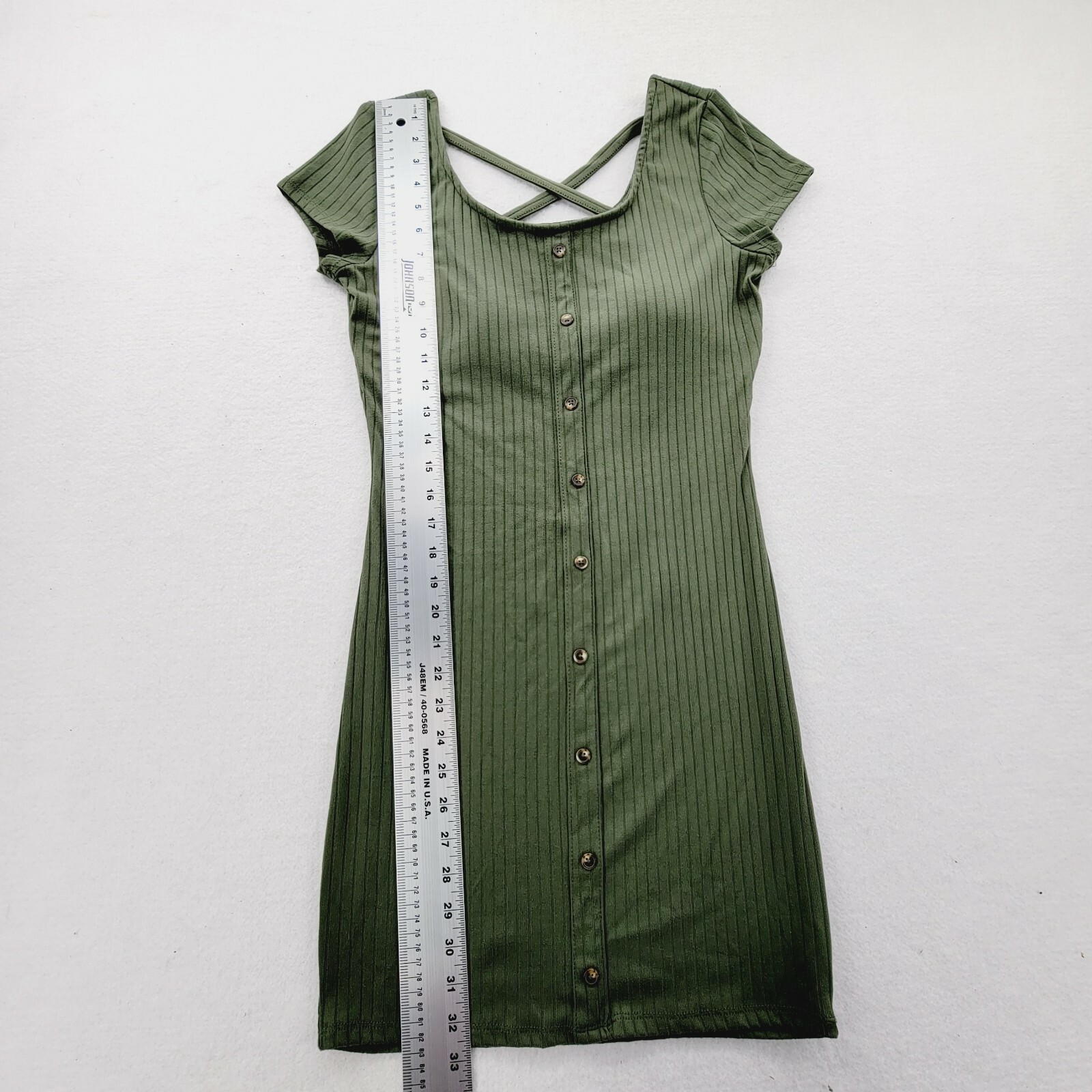 No boundaries juniors Medium 7-9 Short Sleeve T-Shirt Dress Button Front green