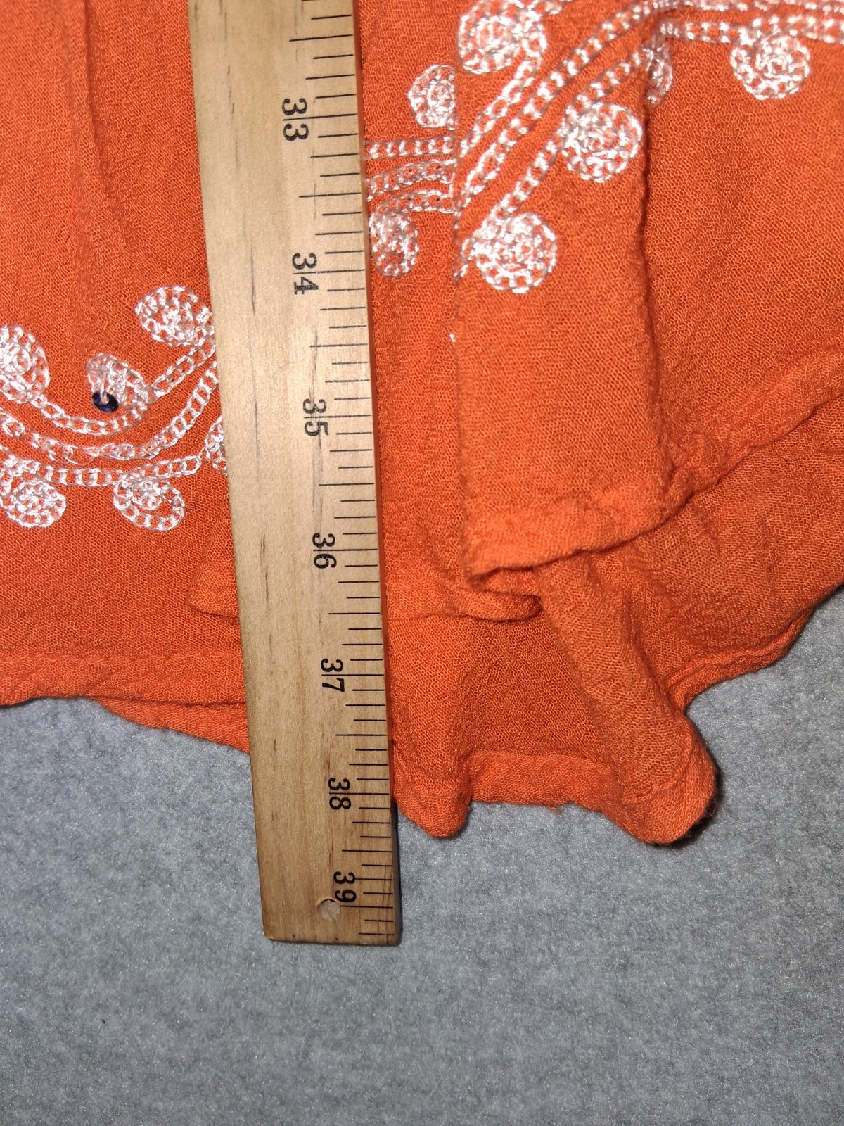 Whispers Embroirdered Ombre Tunic Cover Up Dress Free Size Gradient Orange Boho