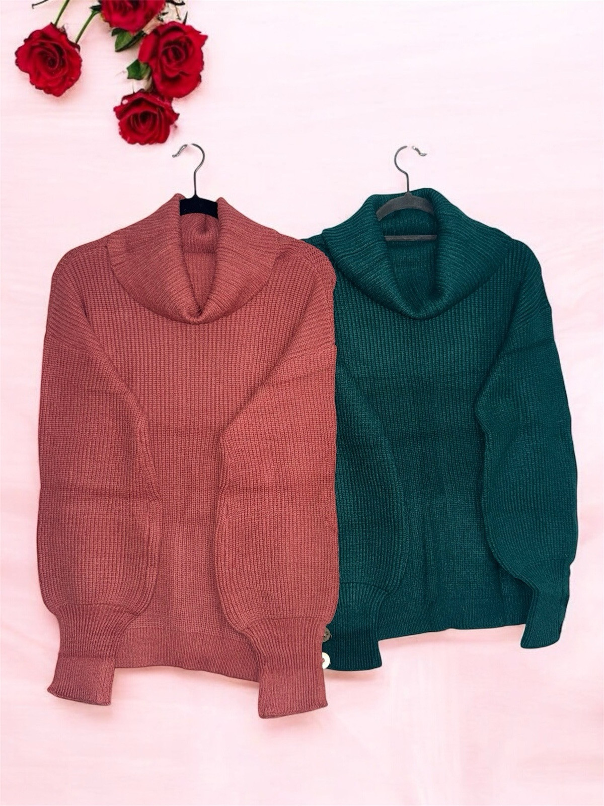 Size: S, M, L, XL Turtleneck Slouchy Loose Colors: White, Red, Blue, Green,grey