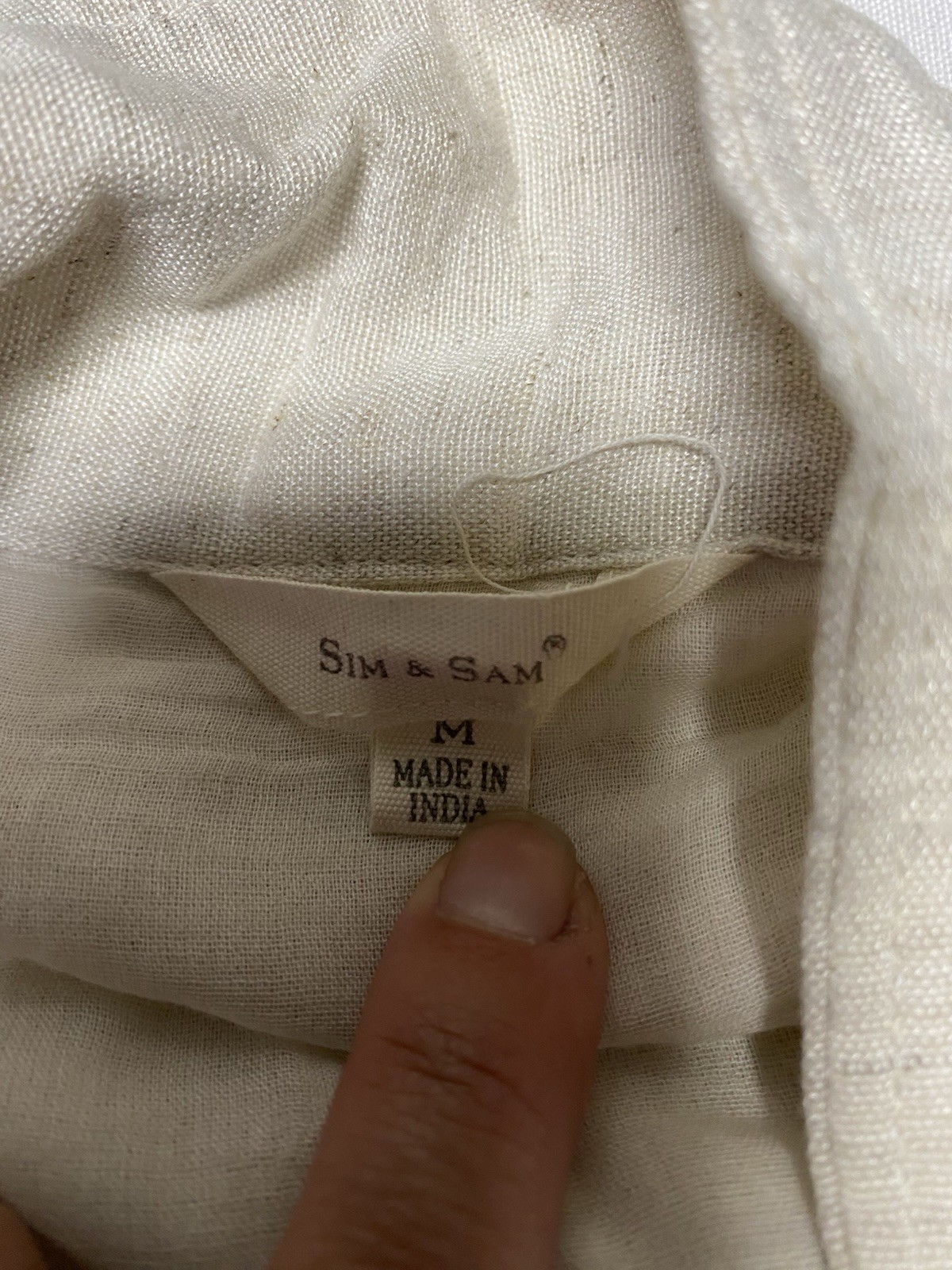 Sim And Sam Linen Blend Long Sleeve Button Up Shirts Dress Size Medium (aa)