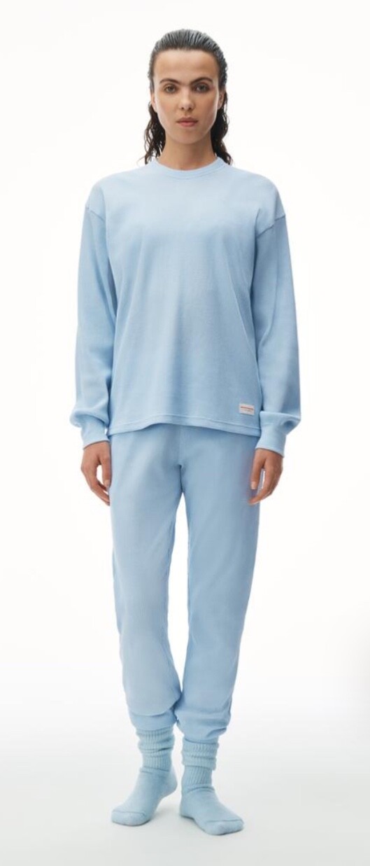 Alexander Wang – Unisex Long Sleeve In Cotton Waffle Thermal