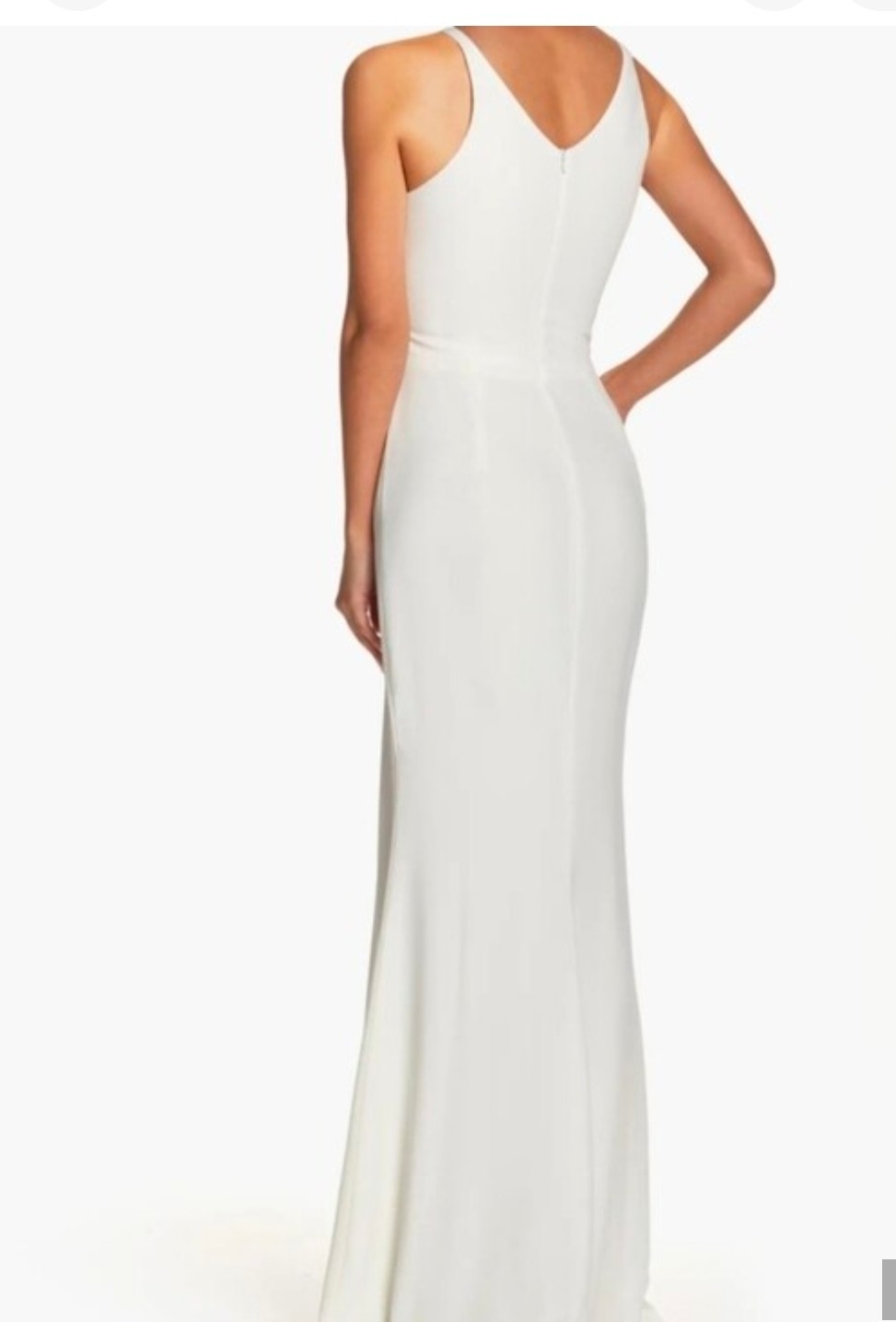 Dress the Population White Solid V-Neck Sleeveless Zip Maxi Dress XL
