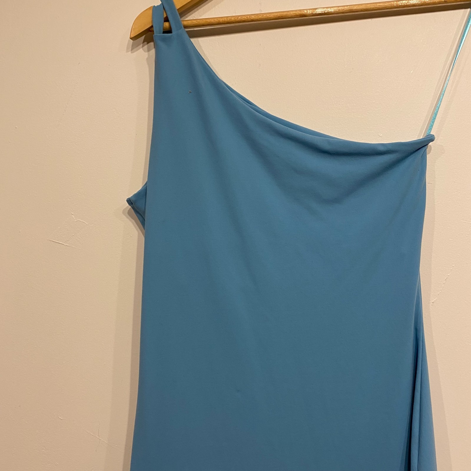 Susana Monaco One Shoulder Bodycon Mini Dress In Wave Blue Size Medium