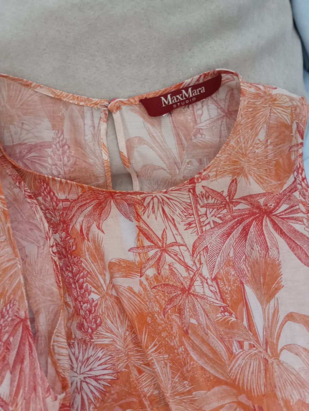 MAX MARA Orange Pattern Long Dress