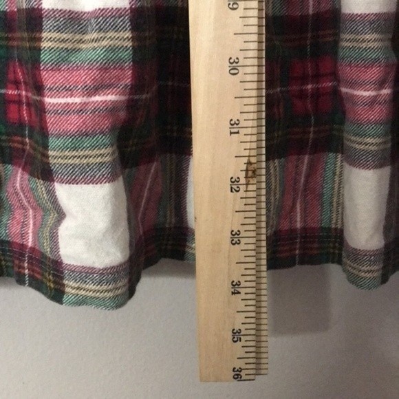 Hanna Andersson Women Plaid Flannel Ruffle Hem Dress Red Green 14-16