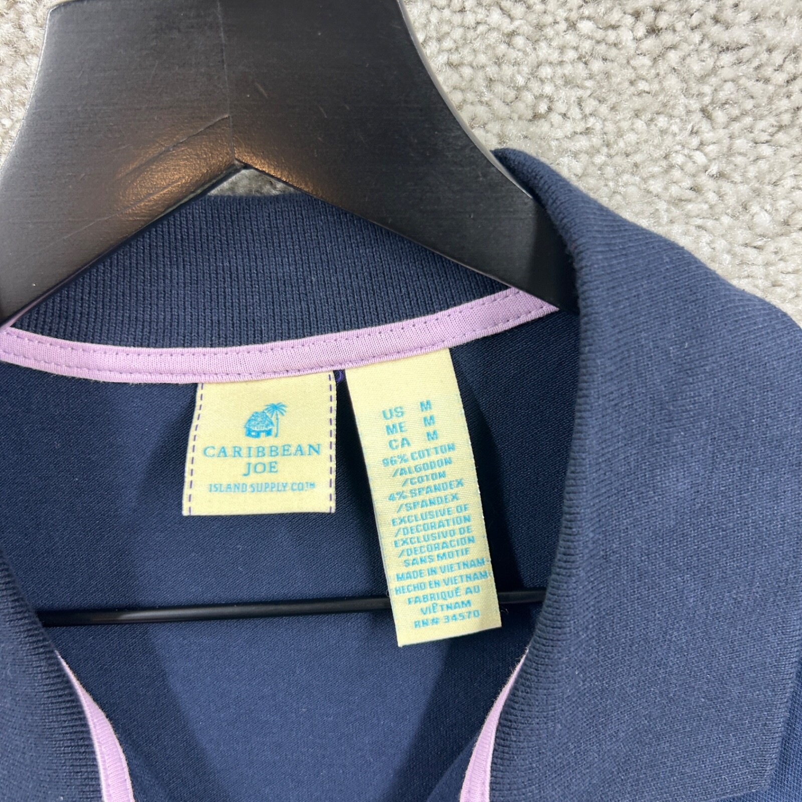 Caribbean Joe Dress Womens Size Medium Blue Long Sleeve Shirt Shift Pique Beach