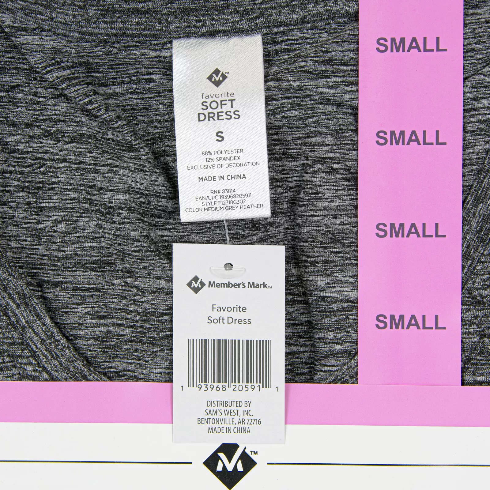 Member’s Mark Women’s Favorite Soft Pullover Dress Grey Heather, Size S