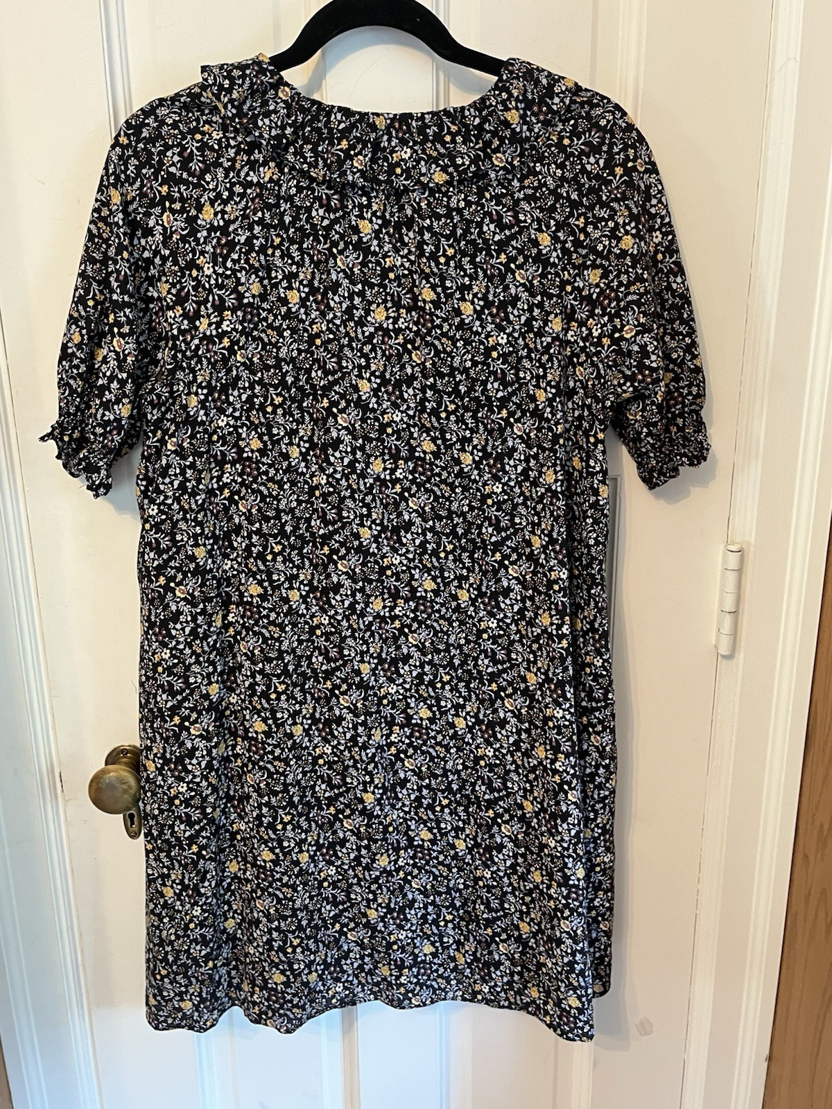 Madewell Ruffle Button-Front Trapeze Dress S Folkmagic Floral Style NA260
