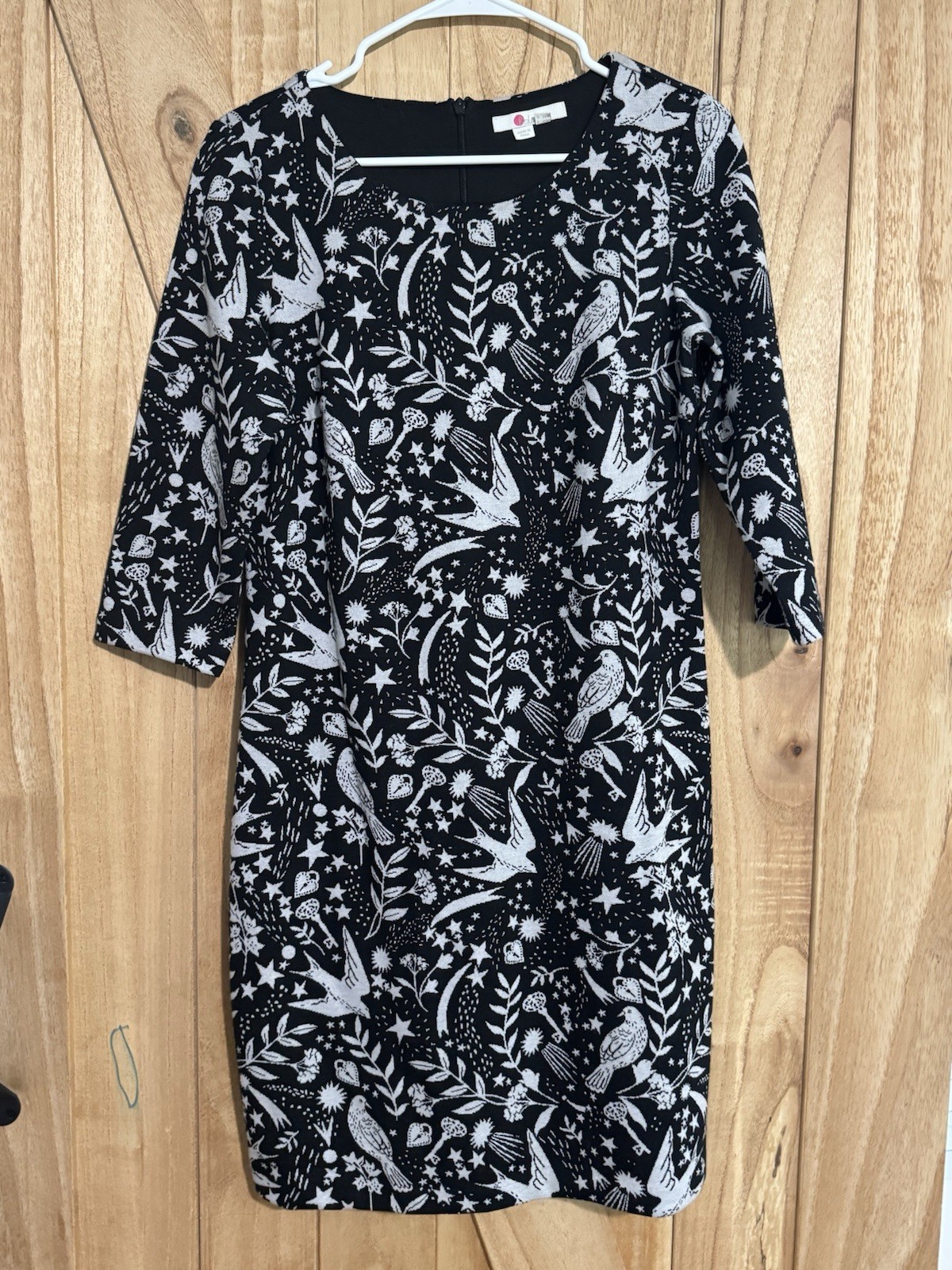 Boden Winifred Pattern Cotton Blend Dress, Size 8P US, Lined Animals Birds
