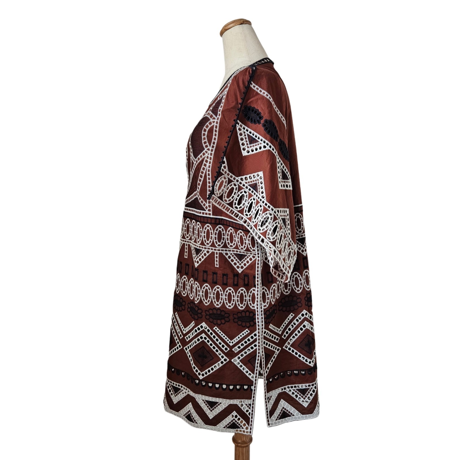 Eres Brown Embroidered Kaftan