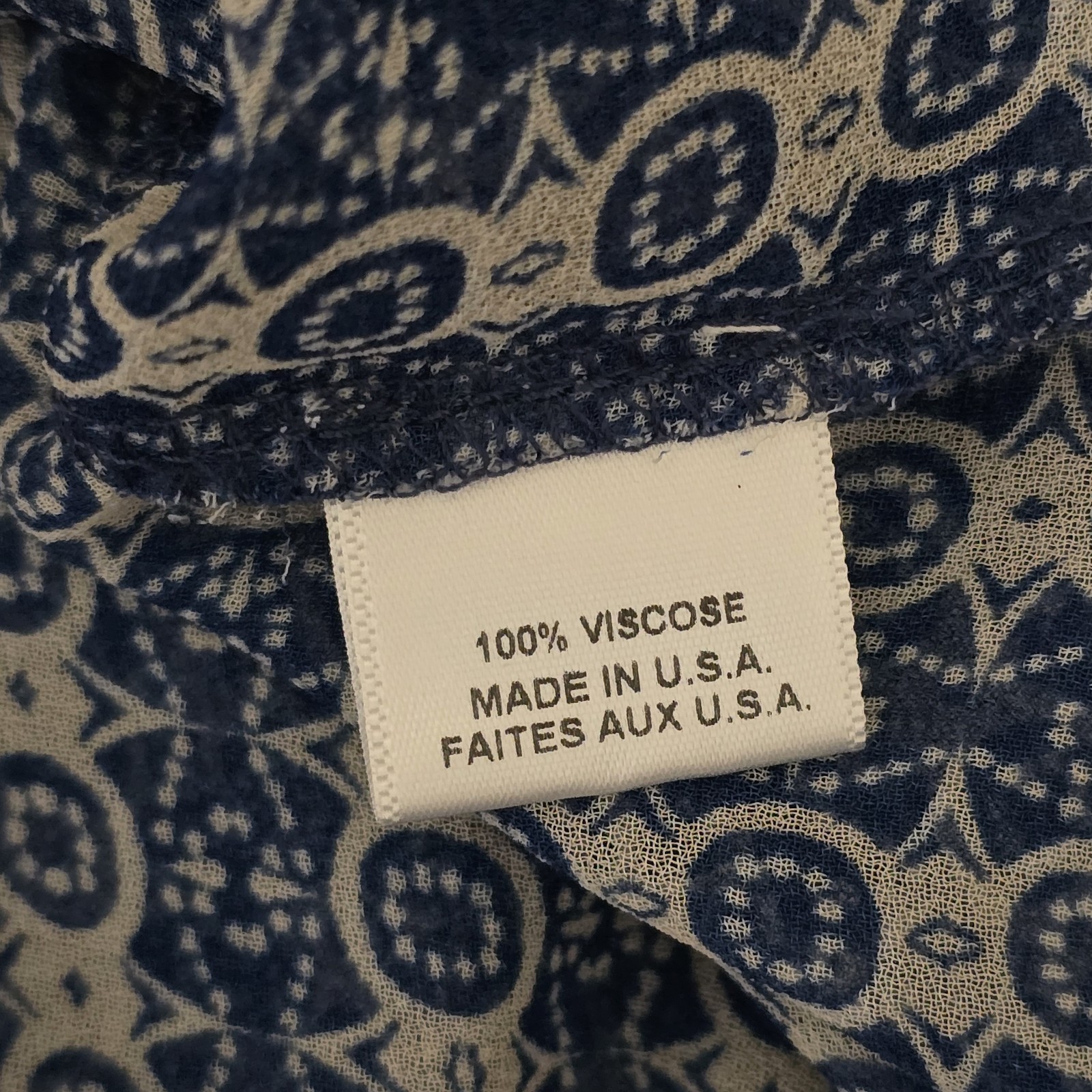 MISA Los Angeles Chiffon Midi Dress Blue Geometric Ruffle Boho Size S