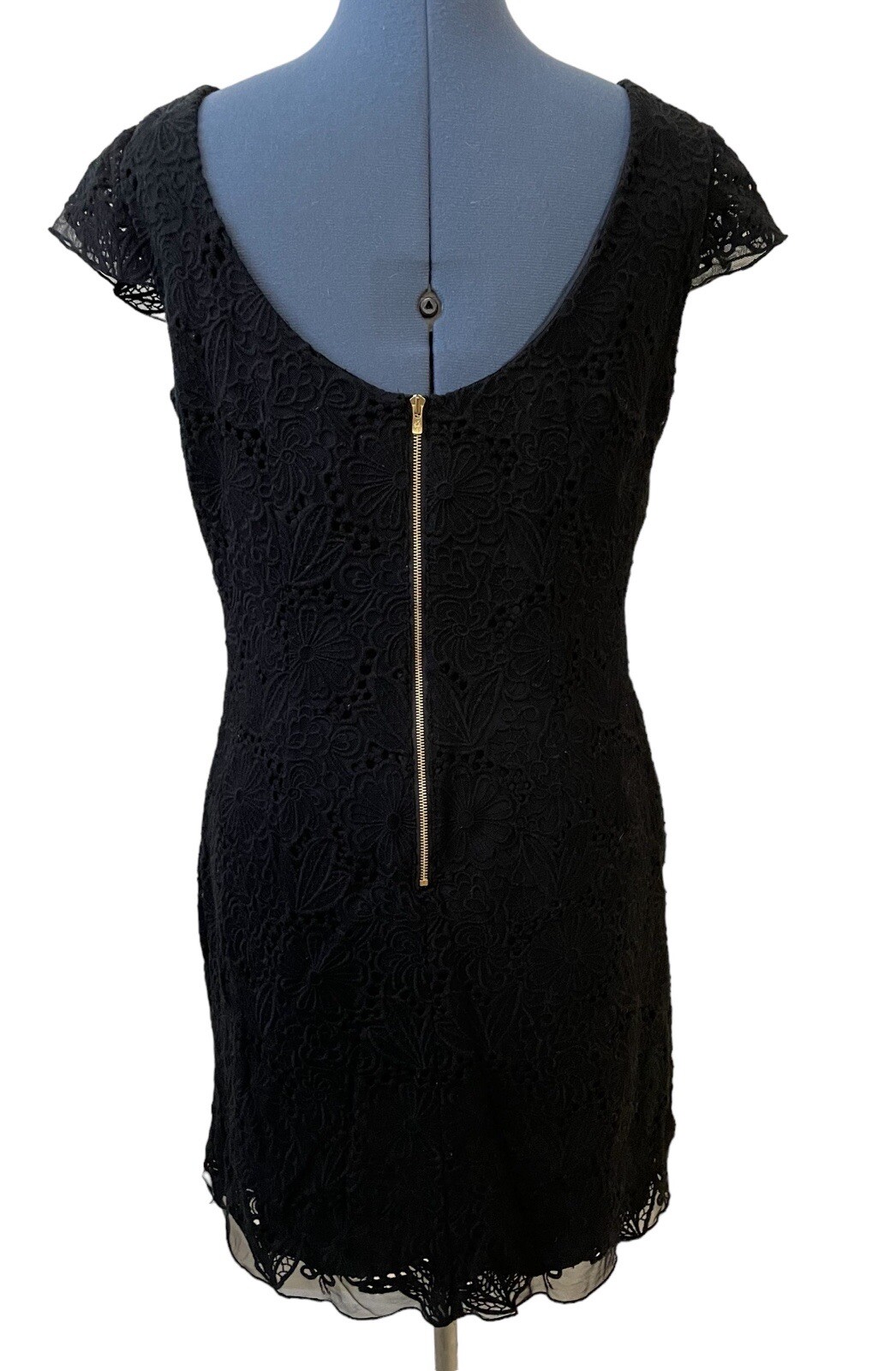 Lilly Pulitzer Jeanette Mini Dress Black Lace Crochet Whimsigoth Romantic Y2K 10