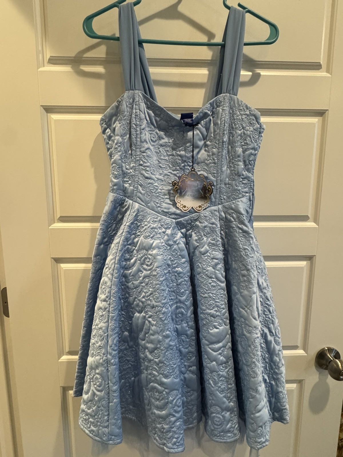 Disney Live Action Cinderella Corset Blue Embroidered Dress Hot Topic M NWT