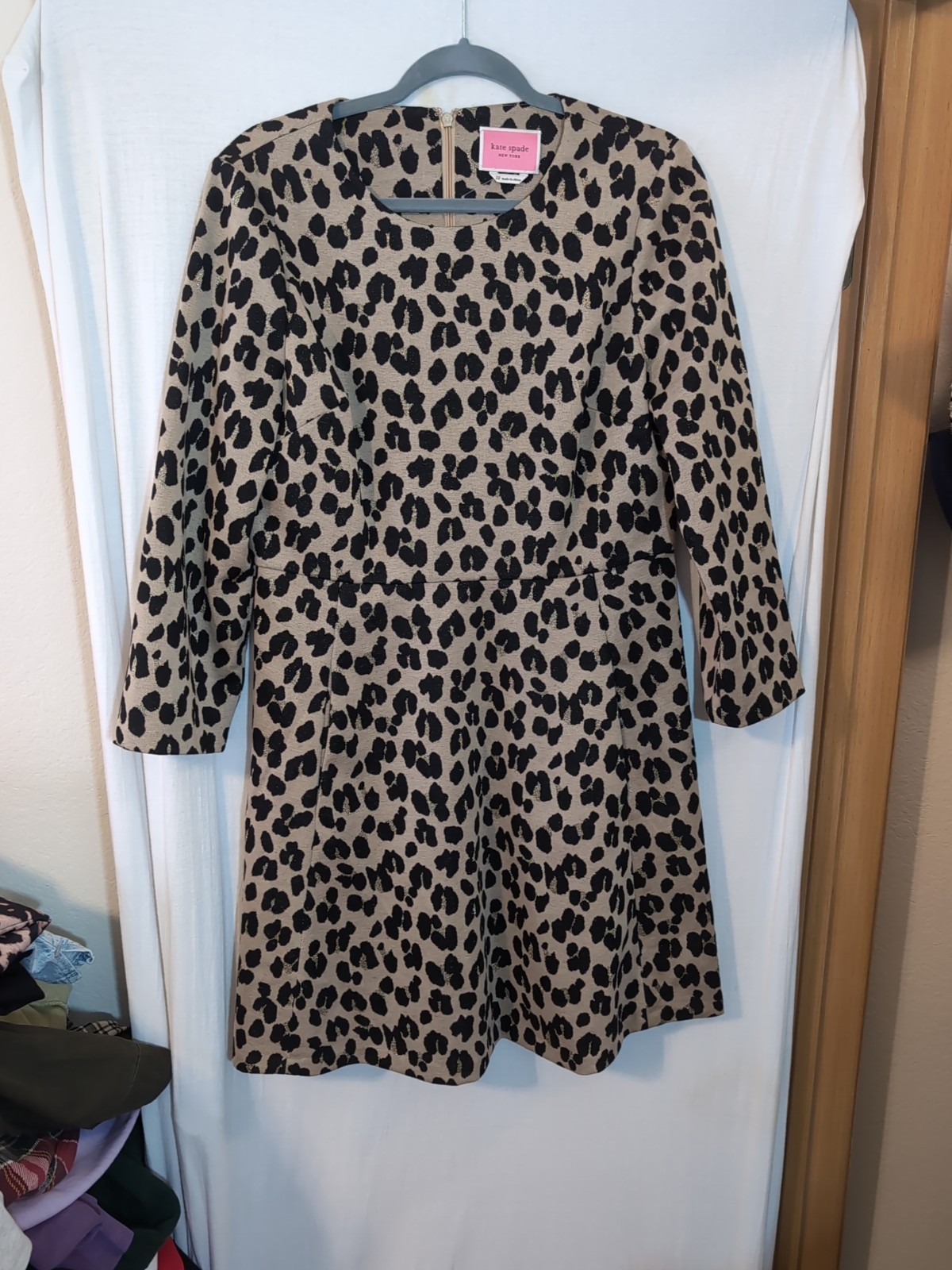 Kate Spade Forest Feline Jacquard Dress Size 12 Classy Uptown