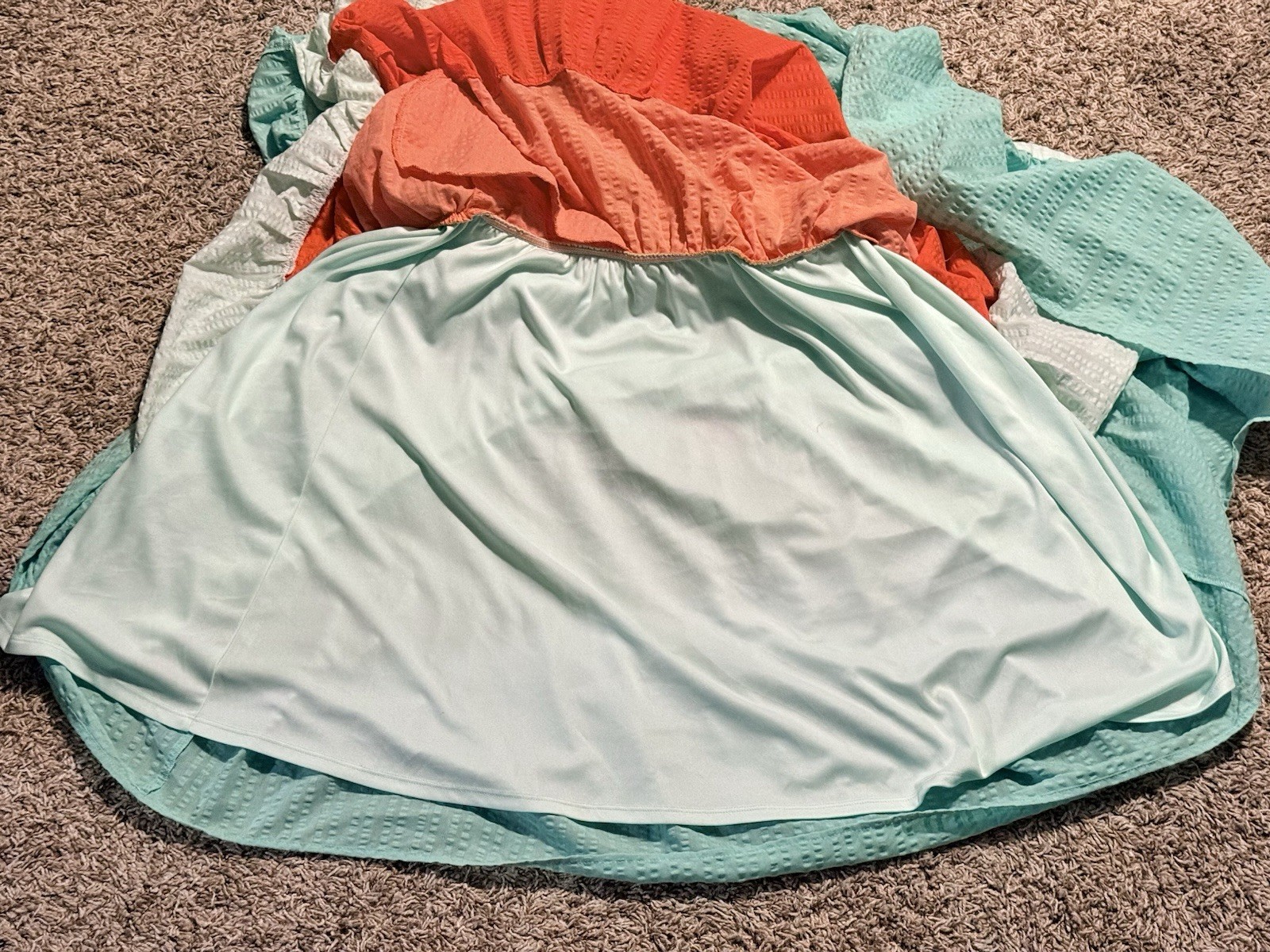 Torrid Womens Color Block Maxi Challis Tiered Dress Plus Size 1XL(14/16)