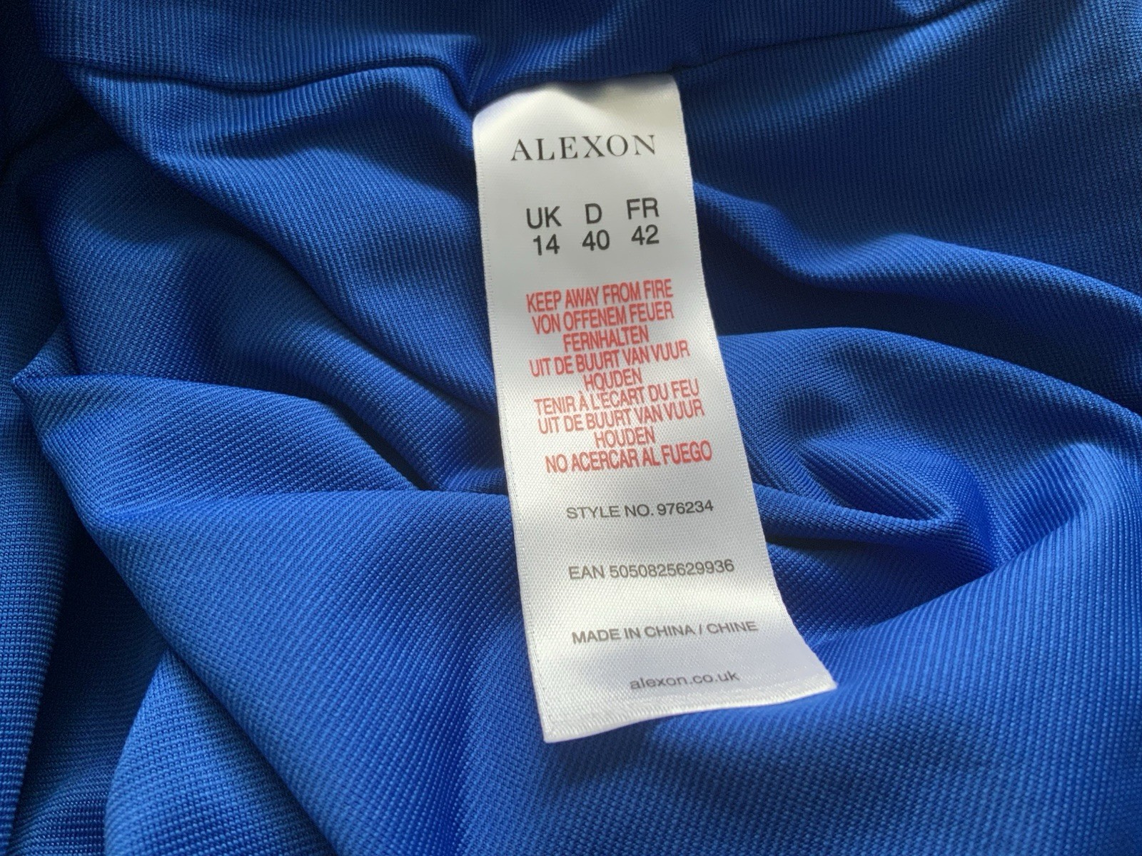 ALEXON Brand New With Tags China Blue Occasion Dress Size 14 Fast And Free P&P
