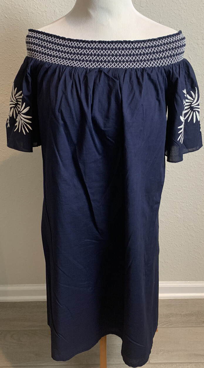NEW Women’s Isabel Maternity by Ingrid & Isabel Off the shoulder Navy Dress XS