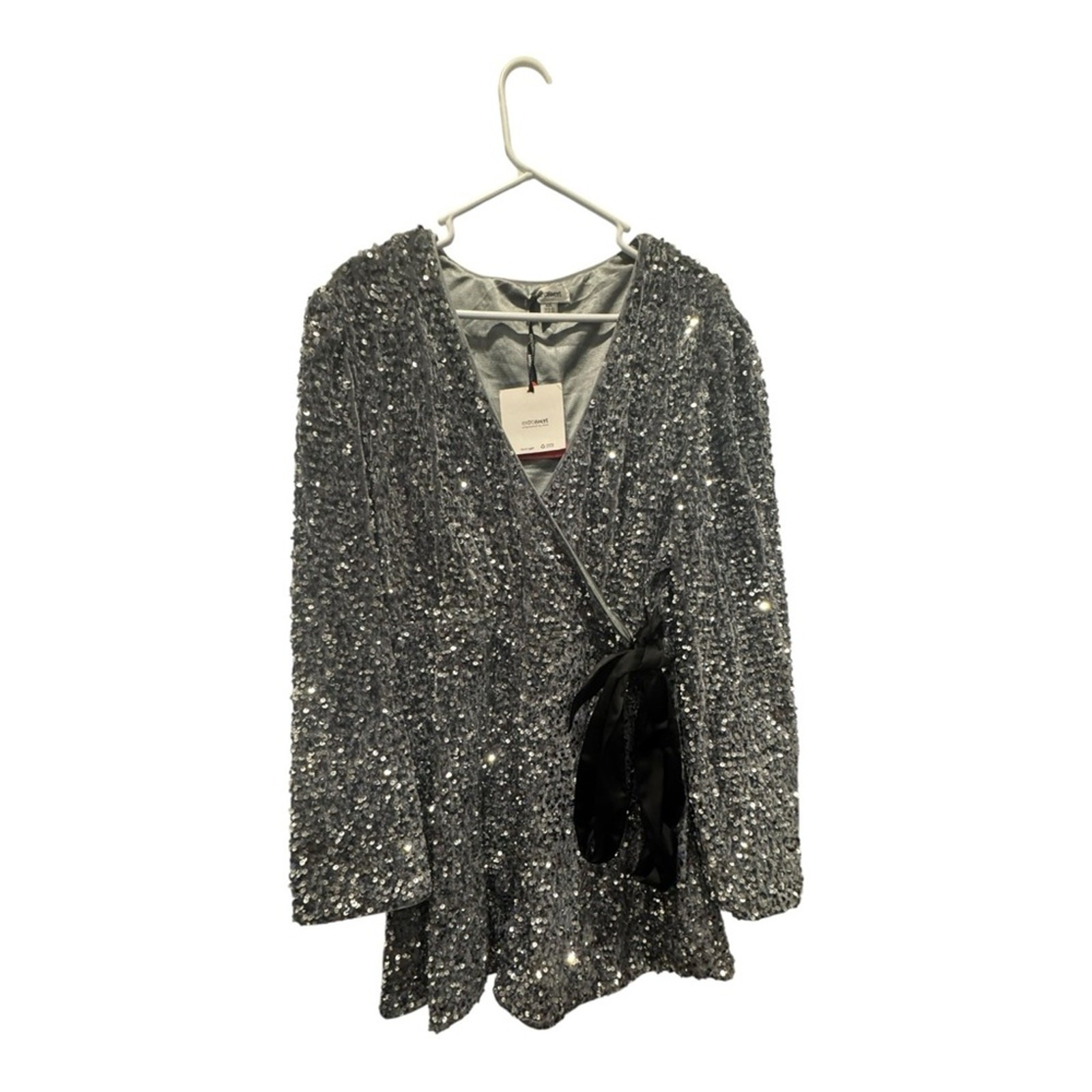 Extro & Vert Sparkling Silver And Black Dress