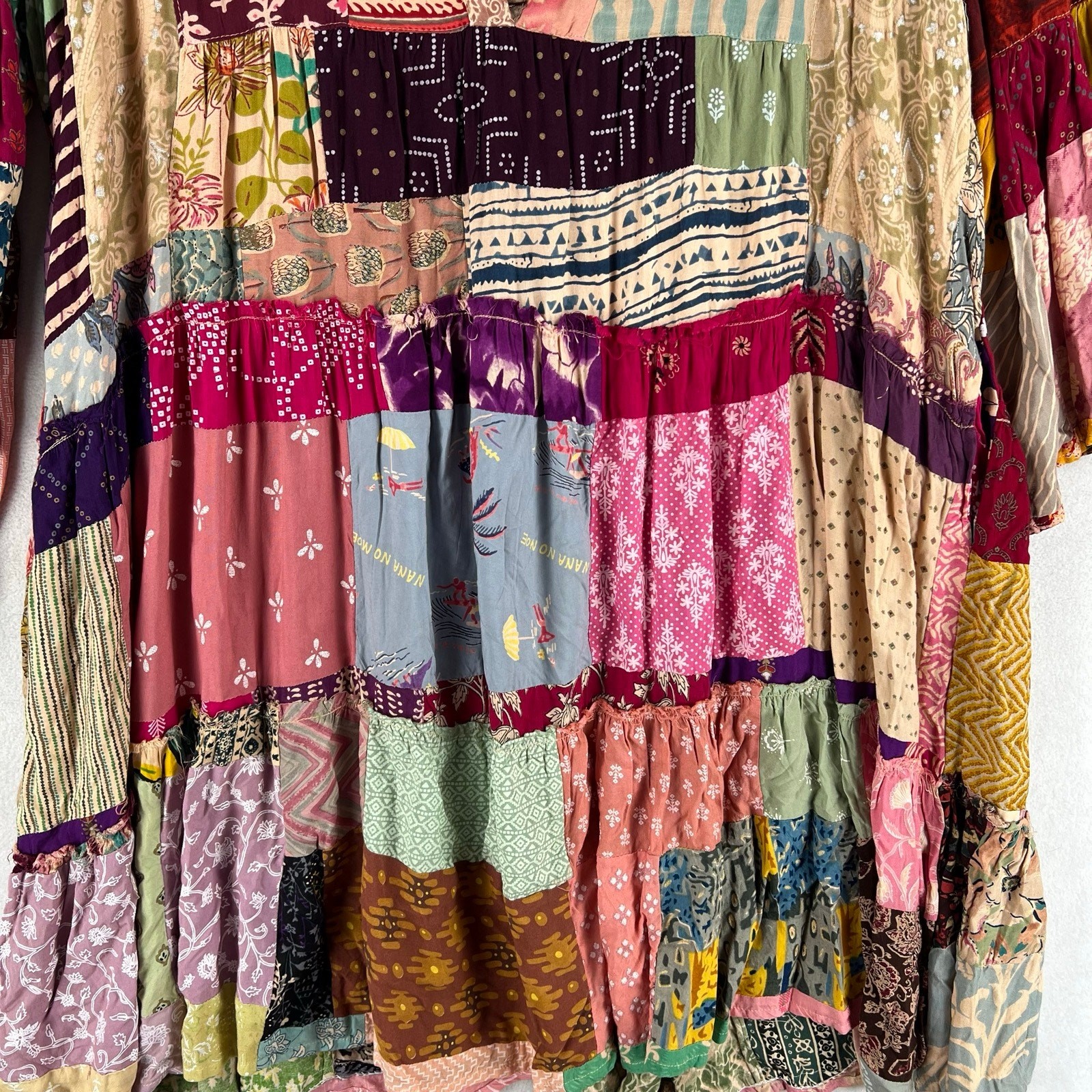 Wild at Heart Patch Tunic by Jaded Gypsy Dress Womens SZ L/XL Boho Bell Sleeve